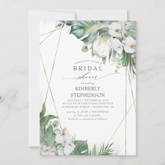 Witte koning Protea Orchids Tropisch Vrijgezellenf Kaart (Voorkant)