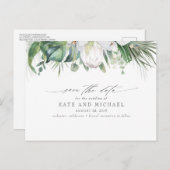 Witte Koning Protea Tropische Bloemen Save the Dat Briefkaart (Voorkant / Achterkant)