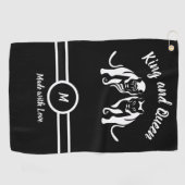 Witte Koningen en Queens Zwarte Leeuw en Leeuwin Golfhanddoek (Horizontaal)