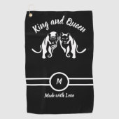 Witte Koningen en Queens Zwarte Leeuw en Leeuwin Golfhanddoek (Voorkant)