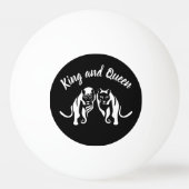 Witte Koningen en Queens Zwarte Leeuw en Leeuwin Pingpongbal (Voorkant)