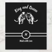 Witte Koningen en Queens Zwarte Leeuw en Leeuwin Wijn Etiket (Enkel label)