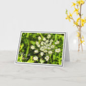 Witte Koningin Anne's Lace Flower Kaart (Gele Bloem)