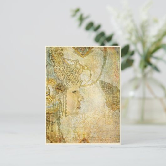 witte koningin briefkaart (Staand voorkant)