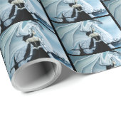 Witte Koningin Witte Draak Fantasie Cadeaupapier (Rol Hoek)