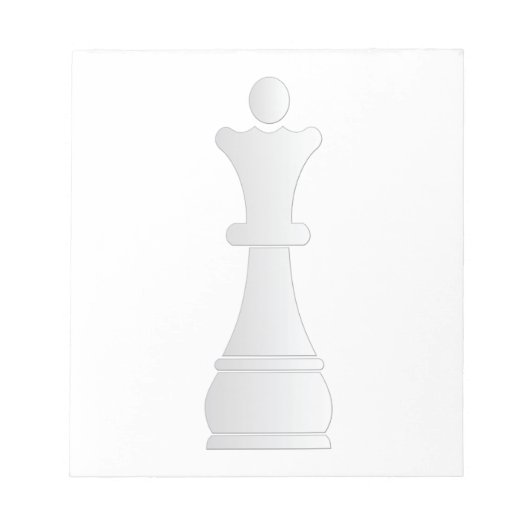 Witte koninginnenschaak notitieblok (Voorkant)