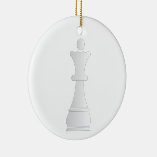 Witte koninginnenschaakstuk keramisch ornament (Rechts)