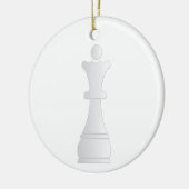 Witte koninginnenschaakstuk keramisch ornament (Links)
