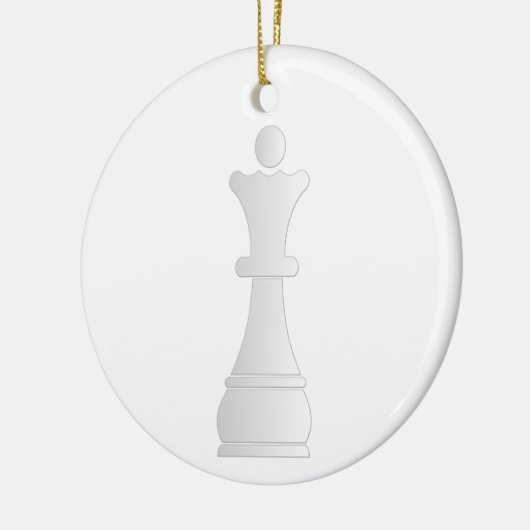 Witte koninginnenschaakstuk keramisch ornament (Links)