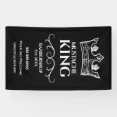 Witte Koningskroon en snor Barbershop Spandoek (Horizontaal)