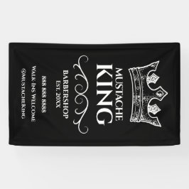 Witte Koningskroon en snor Barbershop Spandoek