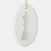 Witte koningsschaakstuk keramisch ornament (Rechts)