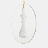 Witte koningsschaakstuk keramisch ornament (Links)