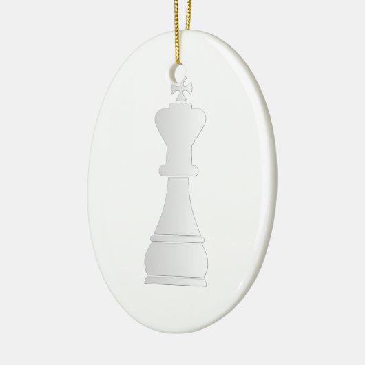 Witte koningsschaakstuk keramisch ornament (Links)