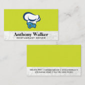 Witte kookmuts | Witte marmeren achtergrond Visitekaartje (Voorkant / Achterkant)