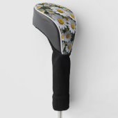 Witte Koortslip Bloemen Golfheadcover (Schuin)