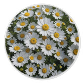 Witte Koortslip Bloemen Keramische Knop (Voorkant)