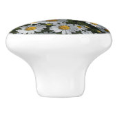 Witte Koortslip Bloemen Keramische Knop (Zijkant)