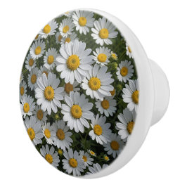 Witte Koortslip Bloemen Keramische Knop