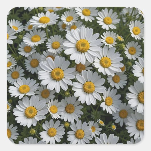 Witte Koortslip Bloemen Vierkante Sticker (Voorkant)