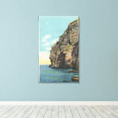 Witte kop in de haven van Portland Canvas Afdruk (Insitu (Houten vloer))