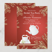 Witte kop thee uitnodiging (Voorkant / Achterkant)