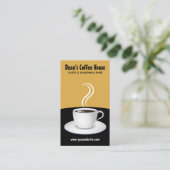 Witte kop van Stoomkoffie Zwart en Beige Cafe Visitekaartje (Staand voorkant)