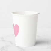 Witte kopjes met rode en roze harten papieren bekers (Links)