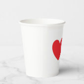 Witte kopjes met rode en roze harten papieren bekers (Rechts)