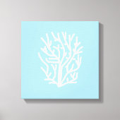 Witte koraal eco-oceaan blauw en wit canvas afdruk (Voorkant)