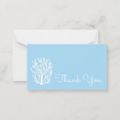 Witte koraal eco-oceaan blauw en wit notitiekaartje (Voorkant)