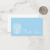 Witte koraal eco-oceaan blauw en wit notitiekaartje (Voorkant / Achterkant in situ)