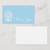 Witte koraal eco-oceaan blauw en wit notitiekaartje (Voorkant / Achterkant)