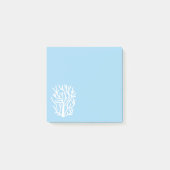 Witte koraal eco-oceaan blauw en wit post-it® notes (Voorkant)