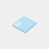 Witte koraal eco-oceaan blauw en wit post-it® notes (Schuin)