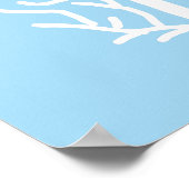 Witte koraal eco-oceaan blauw en wit poster (Hoek)
