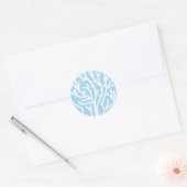 Witte koraal eco-oceaan blauw en wit ronde sticker (Envelop)
