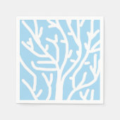 Witte koraal eco-oceaan blauw en wit servet (Voorkant)