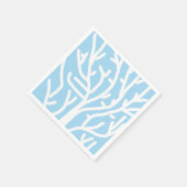 Witte koraal eco-oceaan blauw en wit servet (Hoek)