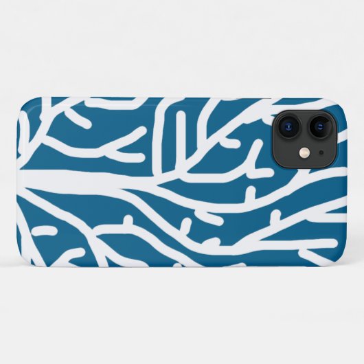 Witte koraal op blauw aquatisch leven Case-Mate iPhone case (Achterkant (horizontaal))