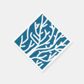 Witte koraal op blauw aquatisch leven servet (Hoek)