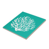 Witte koraalrif aangepast strand thema keramische  tegeltje (Zijkant)