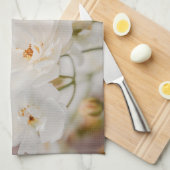 Witte Korbin Rozen Botanische Natuur Foto Theedoek (Quarter Fold)