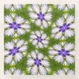 Witte korenbloemen patroon glazen onderzetter