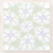 Witte korenbloemen patroon glazen onderzetter (Achterkant)