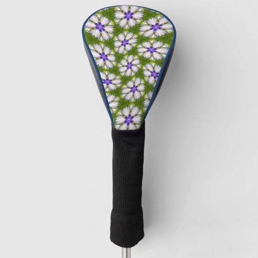 Witte korenbloemen patroon golfheadcover (Voorkant)