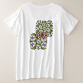 Witte korenbloemen patroon grote maat t-shirt (Design achterkant)