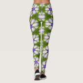 Witte korenbloemen patroon leggings (Achterkant)