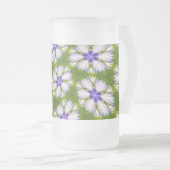Witte korenbloemen patroon matglas bierpul (Voorkant rechts)