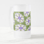 Witte korenbloemen patroon matglas bierpul (Voorkant links)